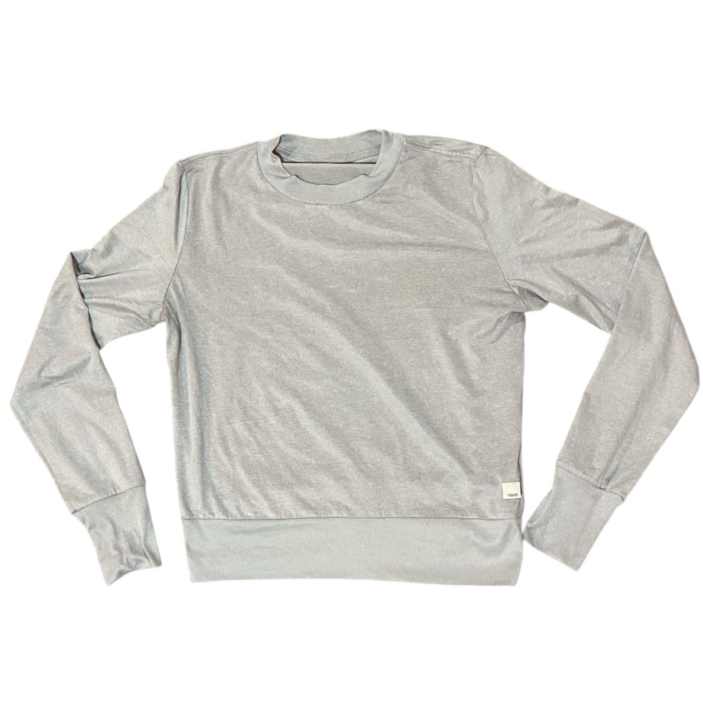 Vuori Daydream Crew Crop T-Shirt LS Light Heather Grey VW133 Womens XS